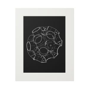 Impresión de planos de ingeniería, dibujo técnico de nodos estructurales / Arte mural de arquitectura minimalista en negro / Decoración industrial giclée