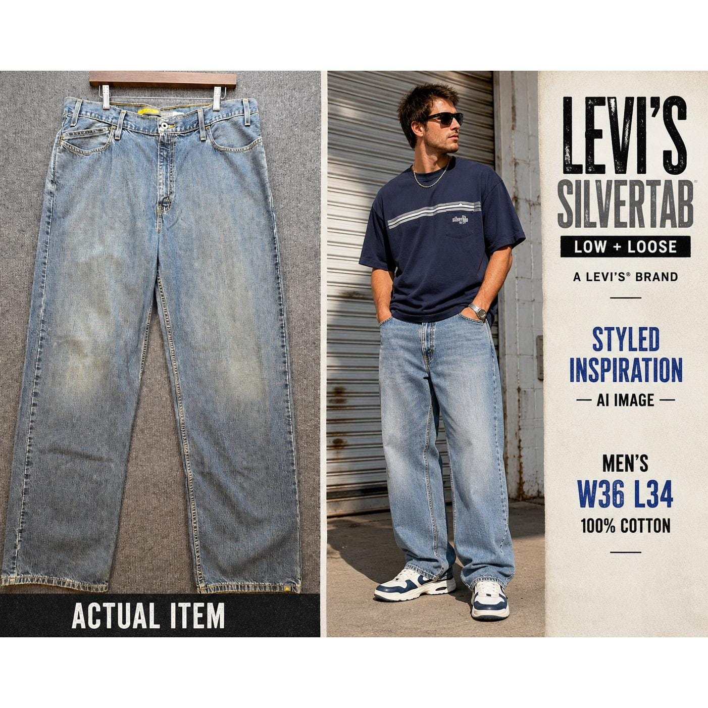 Vintage Levis Silvertab Wide Leg - Etsy