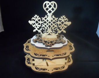 Music box- Very Decorative Fretwork style- Personalized