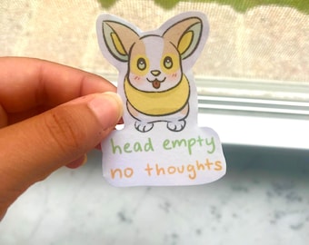 Pegatina holográfica de Yamper con cabeza vacía