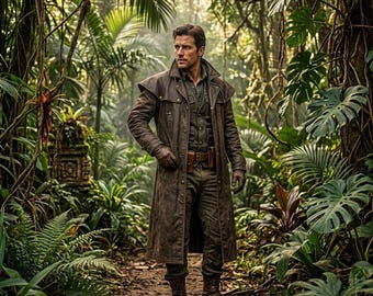 Handmade Men's Brown Leather Duster Coat with Cape, Distressed Full Grain Long Trench, Custom Size, Western Riding Adventure Gift for Him