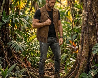 Handmade Brown Leather Vest for Men and Women, Distressed Genuine Leather Waistcoat, Explorer Adventure Western Biker, Custom Size Gift