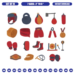 Broderipaket för boxning, broderi av MMA, broderi av miniboxningssäck, broderi av sport, broderi av gympaket