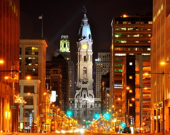 Title:City Lights-Fine art, Cityscape, Philadelphia