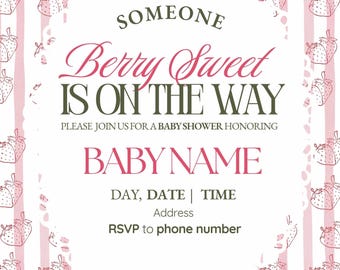 Faire-part pour baby shower BERRY SWEET