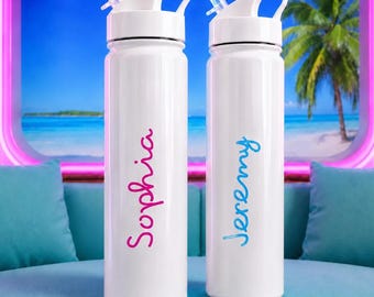 Personalized Villa Water Bottle, Custom Name Villa Water Bottle, Summer Vacation Cup, Bachelorette Girls Gift For Her, Bridesmaid Tumbler