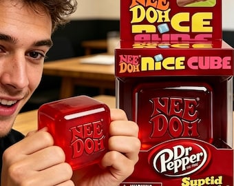 NeeDoh Würfel Stress Spielzeug, Dr Pepper inspiriertes zappelndes Spielzeug, weicher sensorischer Squeeze Würfel, Schreibtisch Angst Relief Spielzeug