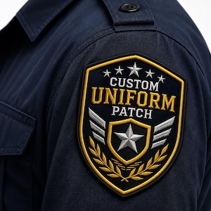 Individuell bestickter Uniformaufnäher | Optionen für die Rückseite von Sicherheits-, Polizei-, Militär- und Arbeitskleidung