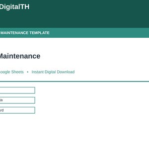 Car Maintenance Spreadsheet, Vehicle Service Log Google Sheets and Excel, Repair and Cost Tracker Template