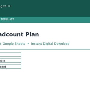 Headcount Plan Spreadsheet, Team Headcount Tracker Google Sheets and Excel, Hiring Plan and Budget Template