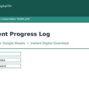 Client Progress Log Spreadsheet, Personal Trainer Client Tracker Google Sheets and Excel, Weight Check-In Log, Coaching Notes