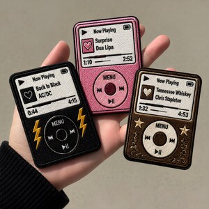 Play Your Favorite Song MP4 Iron On Patch, Personalized Music Player Gift for Fans