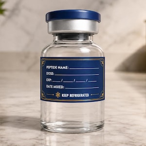 Étiquettes imprimables pour flacons de peptides | Luxe doré | Téléchargement instantané | Impression à domicile