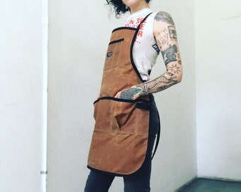 Mid Length Waxed Canvas Shop Apron