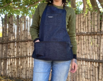 Indigo Denim Short Utility Apron