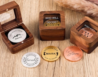 Personalized Decision Coin Gifts for Her,Handmade Decision Maker Gift For Him,Custom Flip To Decide Coin Couples Coin,Ideas Gift For Family