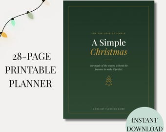 Planejador de Natal para Mães | Organizador de Festas Simples, Controle de Orçamento, Lista de Presentes, Planejamento de Refeições, Tradições Familiares | Download Instantâneo em PDF