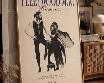 Fleetwood Mac geruchten-poster | Vintage muziekkunst aan de muur | Retro rockalbumprint | Esthetische digitale download uit de jaren 70