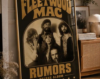 Fleetwood Mac Rumours Album Poster, Vintage Retro Musik Wandkunst (Digitaler Download)