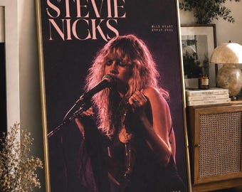 Póster de Stevie Nicks, impresión de concierto vintage, arte de pared de Fleetwood Mac, regalo para amantes de la música, descarga digital