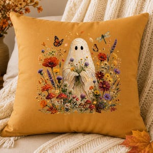 Whimsical Wildflower Ghost PNG | Cottagecore Floral Ghost | Spooky Floral Ghost | Botanical Ghost | Halloween Ghost