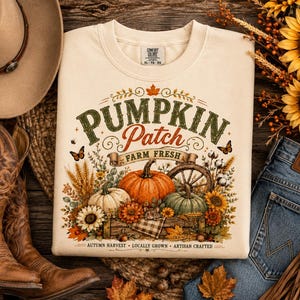 Pumpkin Patch PNG, Retro Fall Sublimation Design, Distressed Fall PNG, Farm Fresh Pumpkin PNG, Vintage Autumn Shirt Design, Popular now png image 7