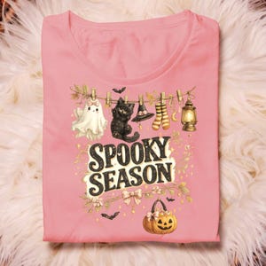 Spooky Season Ghost PNG, Girly Halloween Shirt Design, Coquette Halloween Sublimation Design (Digital Download)