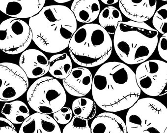 Springs Creative Fabric Nightmare Before Christmas Jack And Friends Grey HALF ME
