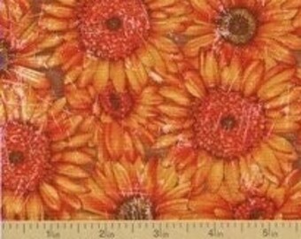 Sunflowers, Abbey's Garden, Quilting-Weight Cotton, from Eugene Textiles, 44" Wide - by the half yard