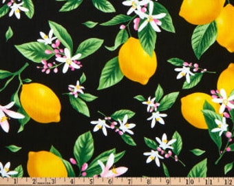 Blooming Lemons, from the Make Lemonade Collection, by Timeless Treasures, Quilting Cotton, 44" Wide - by the Half Yard