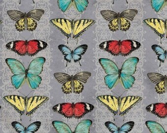 Butterfly Rows, from the Poppies & Papillions Collection, by Tim Coffey, for Springs Creative, 44" Wide - by the Half Yard