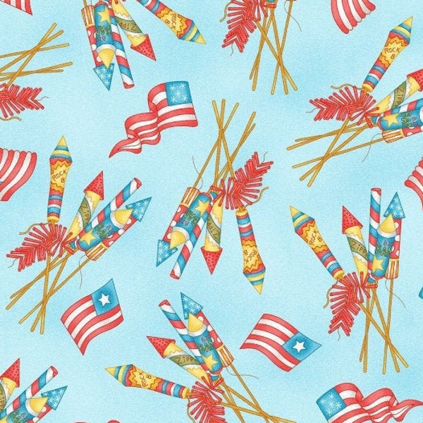 Vintage Fireworks, from the Back Porch Celebration Collection, by Meg Hawkey, for Maywood Studios, 44" Wide - by the Half Yard