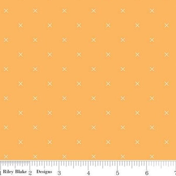 X's on Daisy Yellow, the Bee Cross Stitch Collection by Lori Holt for Riley Blake, CPSIA Compliant, 44" Wide - By the Half Yard