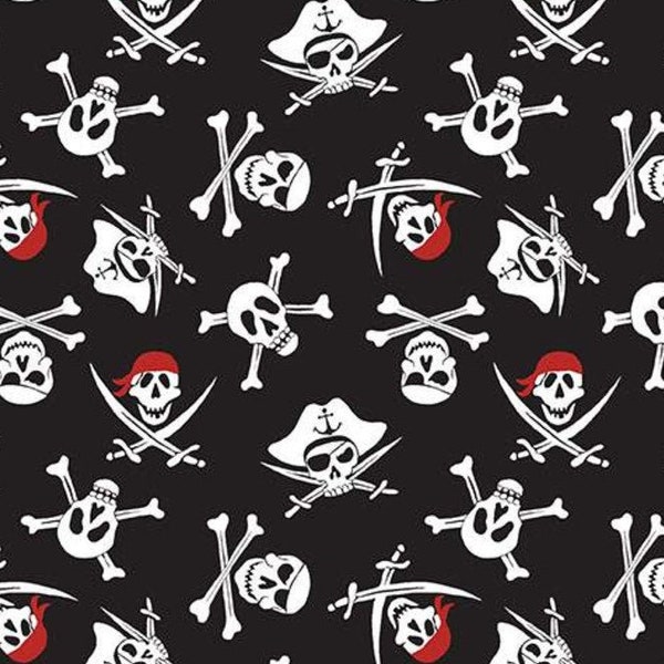 Skull & Crossbones, Pirates Quilting Cotton, Riley Blake Designs, 44" Wide - by the Half Yard