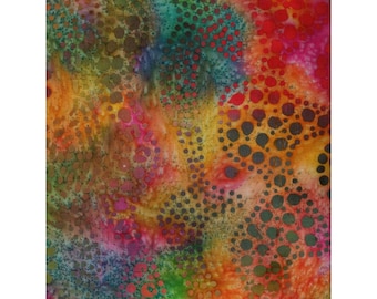 by the Half Yard Rainbow Dots Dreamcatcher Batik from Textile Creations 44 Wide