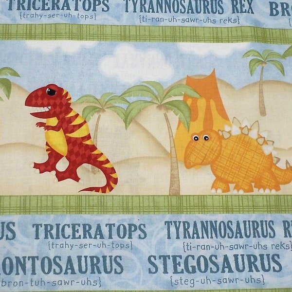 Dinosaurs, Have You Seen My Dinosaur? By Jennifer Pugh, Quilting Cotton - Linear Stripe, from Wilmington Prints, By the Half Yard
