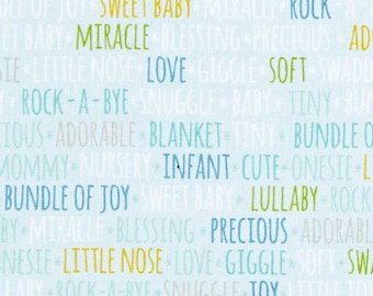 Baby Boy Words, Lori Whitlock, Riley Blake, CPSIA Compliant, 48" long x 44" Wide -