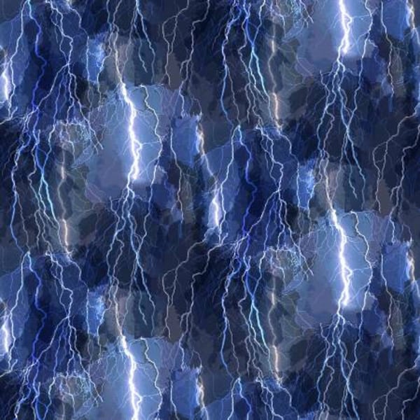 Lightening - Blue Night, from the Aurora Borealis Collection, by Timeless Treasures, 44" Wide - by the Half Yard