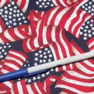 Star Spangled Red White & Blue American Flags, 44-45 Wide Cotton Fabric, Made in U.S.A. By the Half Yard image 2