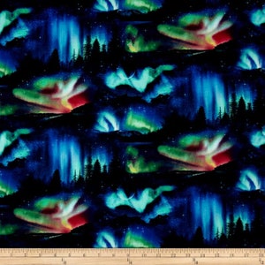 Aurora Borealis, from the Landscape Medley Collection, by Elizabeth's Studio, 22 long x 44 wide Bolt End image 2