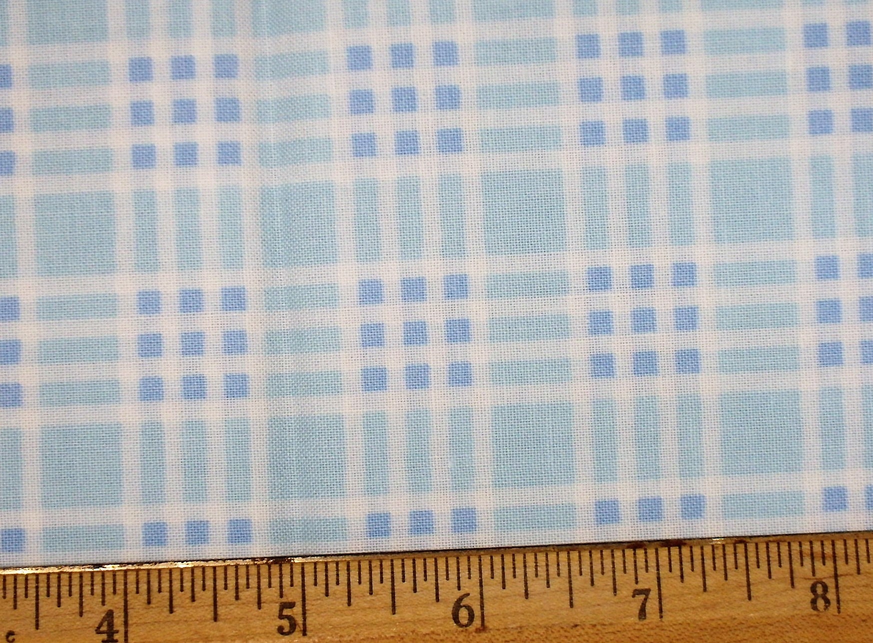 Baby Blue Plaid Cotton Quilting Fabric 44 wide x 1/3 Etsy