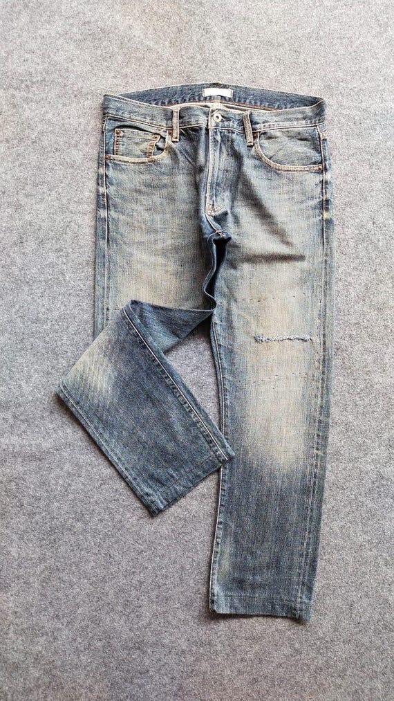 Uniqlo, Vintage Uniqlo Jeans Selvedge Distressed Denim