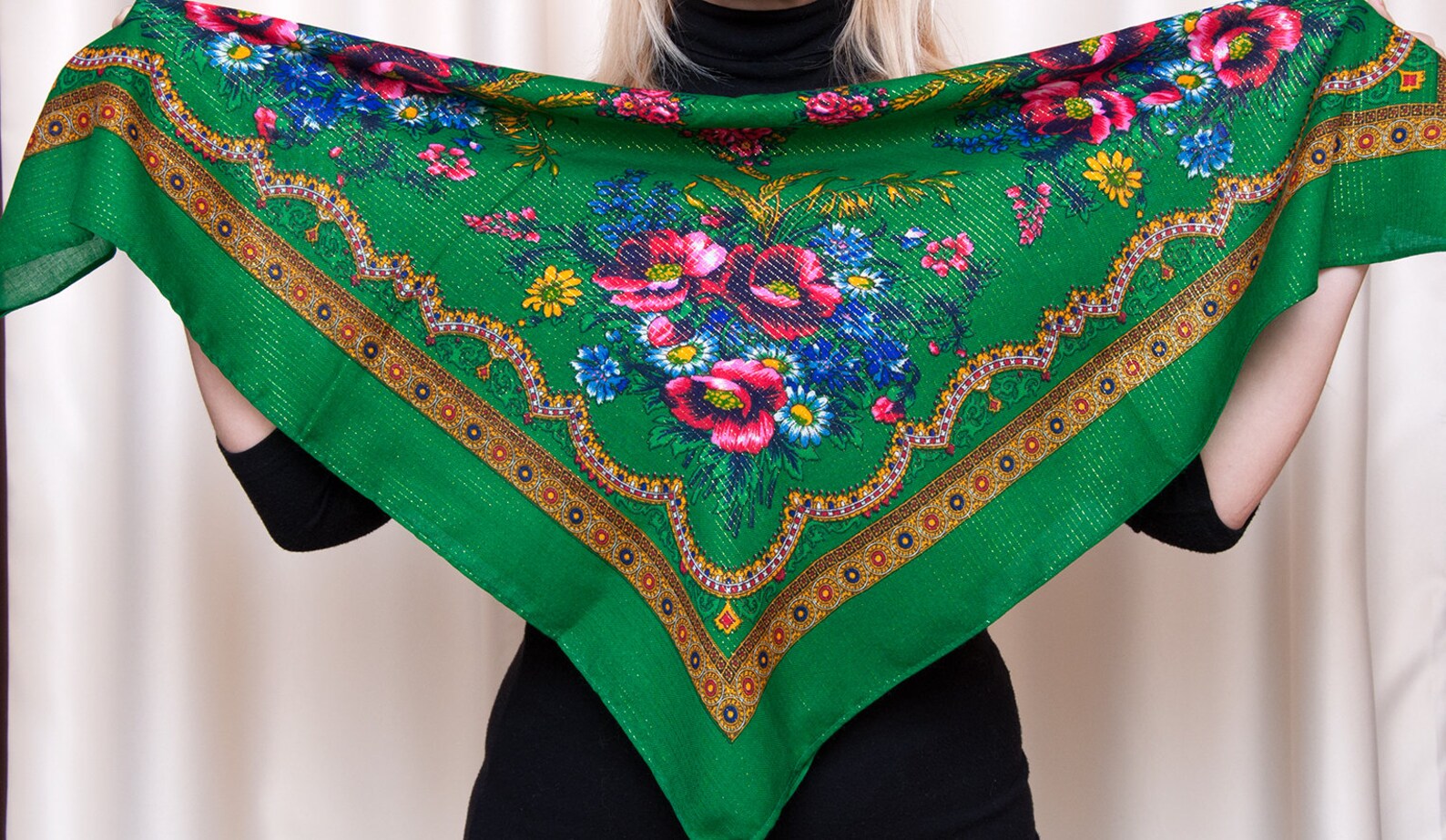 Russian Shawl Ukrainian Scarf. Traditional Mantón Hustka Etsy