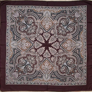 Paisley Wollschal: Brauner Babuschka Schal, Türkisch