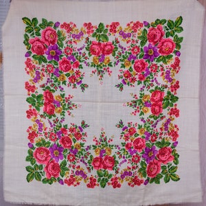 Ukrainische Schal. Blumiges Hochzeitstuch, Trachtentuch. Hustka Babuschka Stirnband. NEUE Kopftuch platok, Geschenkidee für Oma Mama