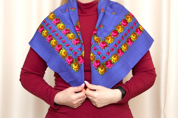 Shawl flowers kerchief collection. Woolen shawl U… - image 6