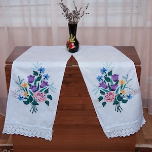 Ukrainian embroidery, Ethno Cross embroidered towel, Ceremonial towel. Ukrainian collectible Rushnyk last century, Home decor ウクライナの刺繡