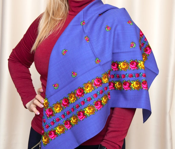 Shawl flowers kerchief collection. Woolen shawl U… - image 7