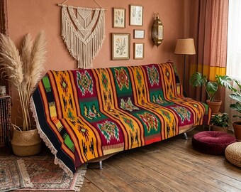 Alfombra étnica Hutsul vintage, Kilim ucraniano antiguo, alfombra rústica. Tapiz rural colorido de los Cárpatos.