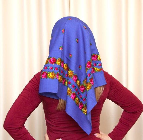 Shawl flowers kerchief collection. Woolen shawl U… - image 2